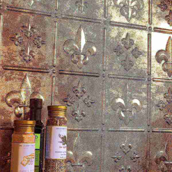 Fasade 18in x 24in Fleur-de-lis Bermuda Bronze Backsplash Panel 5pk