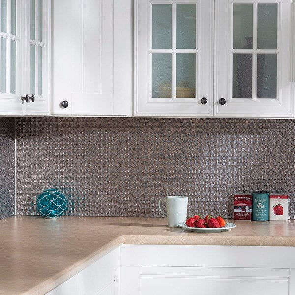 Fasade 18in x 24in Terrain Galvanized Steel Backsplash Panel 5pk