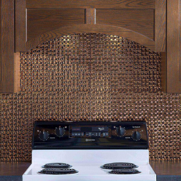 Fasade 18in x 24in Terrain Antique Bronze Backsplash Panel 5pk