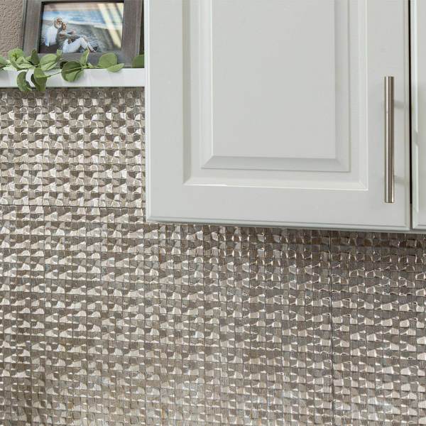 Fasade 18in x 24in Terrain Vintage Metal Backsplash Panel 5pk