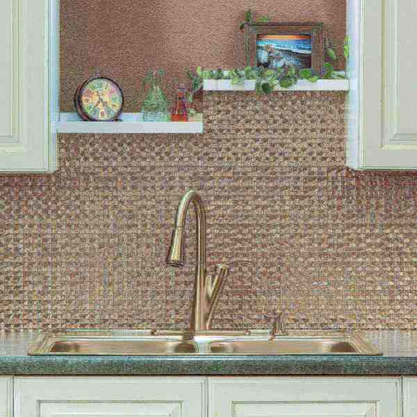 Fasade 18in x 24in Terrain Vintage Metal Backsplash Panel 5pk