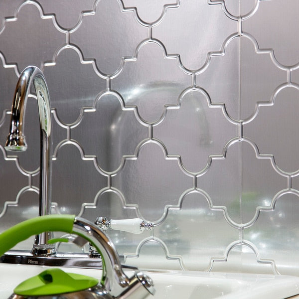 Fasade 18in x 24in Monaco Brushed Aluminum Backsplash Panel 5pk