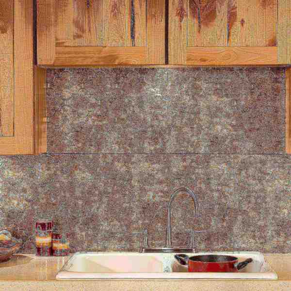 Fasade 18in x 24in Monaco Bermuda Bronze Backsplash Panel 5pk