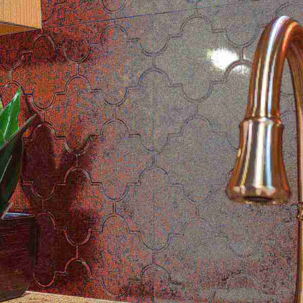 Fasade 18in x 24in Monaco Moonstone Copper Backsplash Panel 5pk