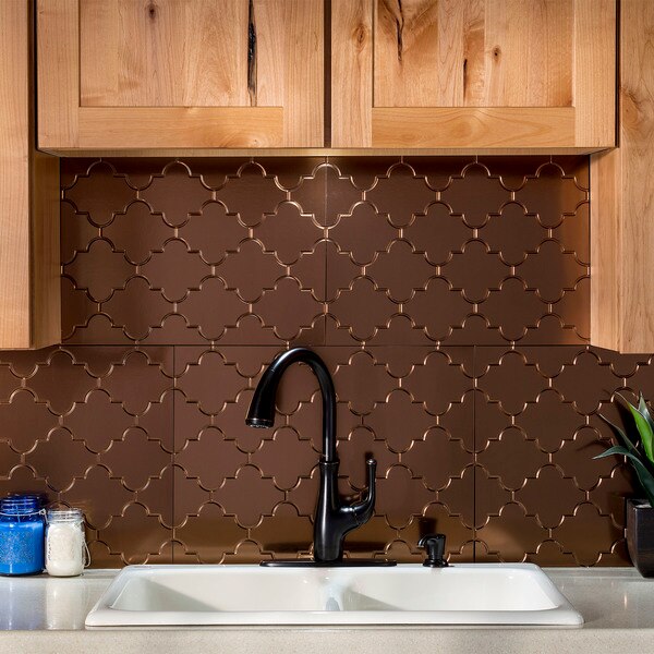 Fasade 18in x 24in Monaco Oil Rubbed Bronze Backsplash Panel 5pk