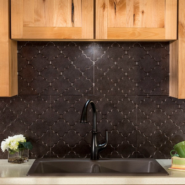 Fasade 18in x 24in Monaco Smoked Pewter Backsplash Panel 5pk