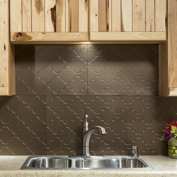 Fasade 18in x 24in Monaco Argent Bronze Backsplash Panel 5pk
