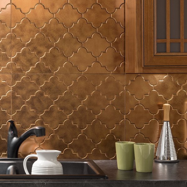 Fasade 18in x 24in Monaco Antique Bronze Backsplash Panel 5pk