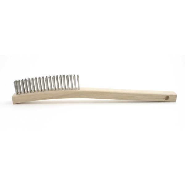 B741SS Curved Handle Scratch Brush, .012SS, 4X19, 1.125