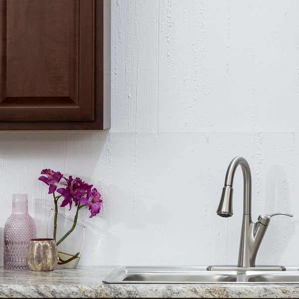 Fasade 18in x 24in Rain Matte White Backsplash Panel 5pk