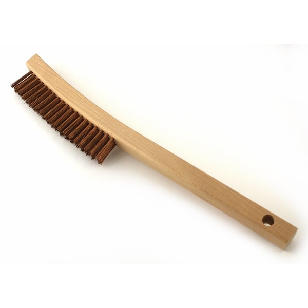 B840 Curved Handle Scratch Brush, Bronze Fill, 3X19, 1.187