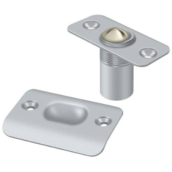 Ball Catch, Round Corners Satin Chrome