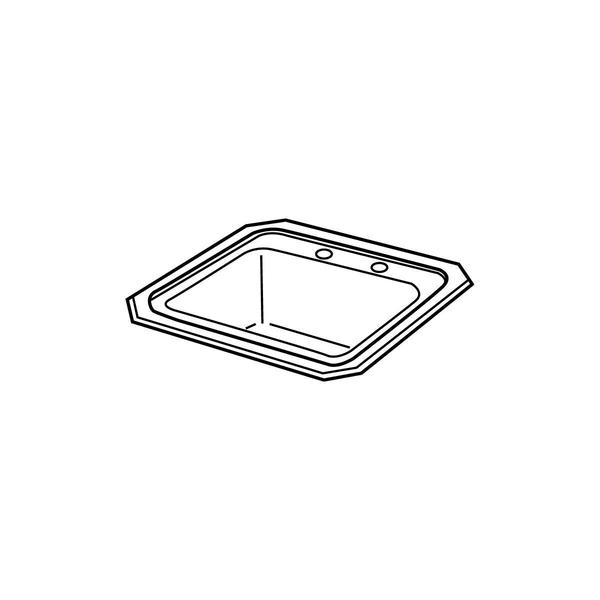 15 in W x 15 in L x 6 1/8 in H, Top Mount, Bathroom Sink