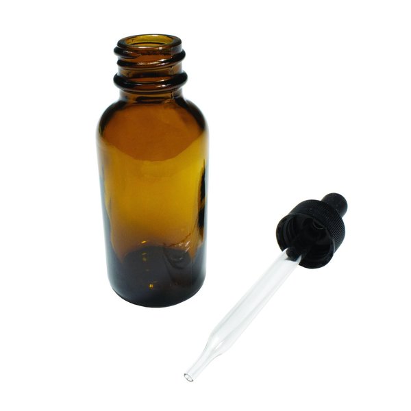 Bottles with Dropper, Boston Round, PK12