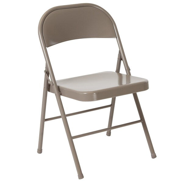 Folding Chair, Gray, Metal, Double Braced