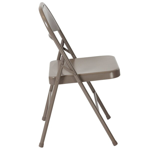 Folding Chair, Gray, Metal, Double Braced