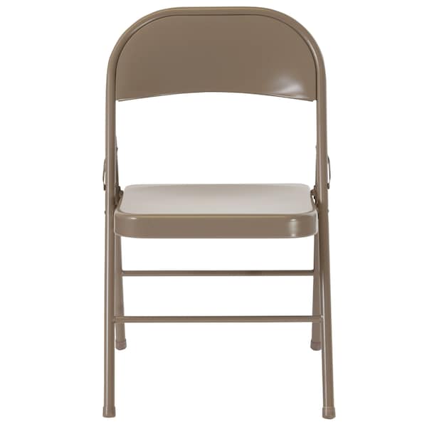 Folding Chair, Gray, Metal, Double Braced