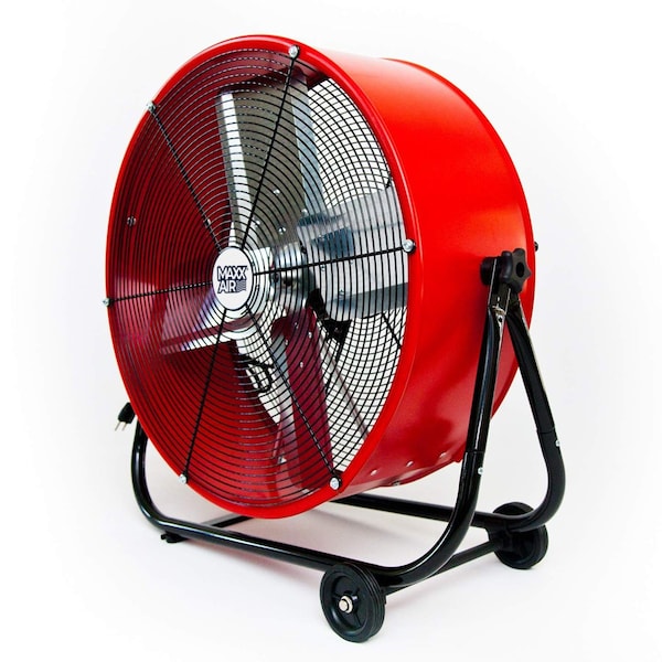 Barrel Fan, Air Mover, Air Circulator 24 in. Non-Oscillating, 120 V, 2,800 / 4,000 CFM