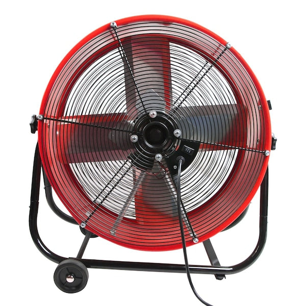 Barrel Fan, Air Mover, Air Circulator 24 in. Non-Oscillating, 120 V, 2,800 / 4,000 CFM