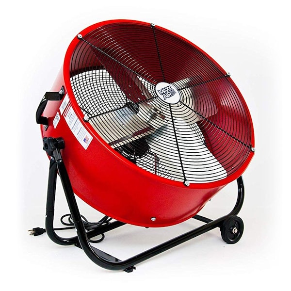 Barrel Fan, Air Mover, Air Circulator 24 in. Non-Oscillating, 120 V, 2,800 / 4,000 CFM