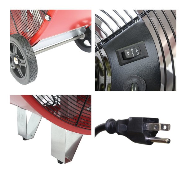 Barrel Fan, Air Mover, Air Circulator 30 in. Non-Oscillating, 120 V, 3,850 / 5,500 CFM