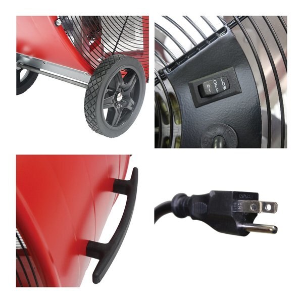 Barrel Fan, Air Mover, Air Circulator 36 in. Non-Oscillating, 120 V, 7,300 / 10,200 CFM