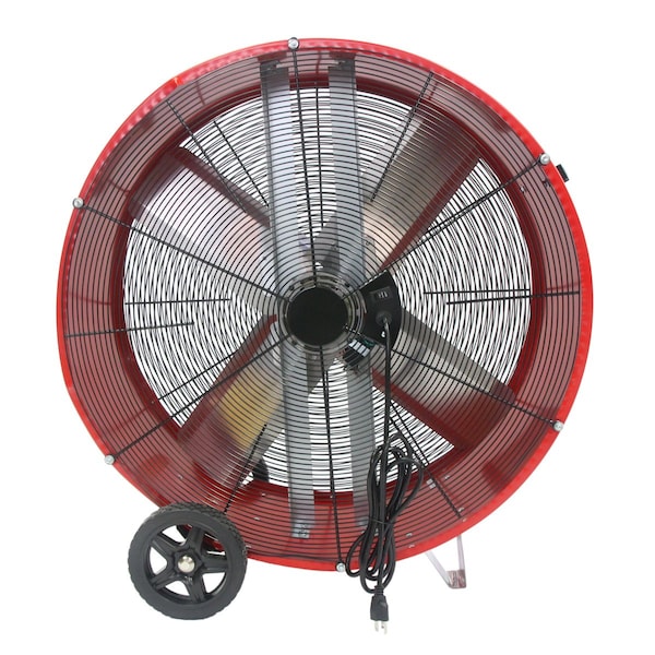 Barrel Fan, Air Mover, Air Circulator 36 in. Non-Oscillating, 120 V, 6,300 / 9,000 CFM