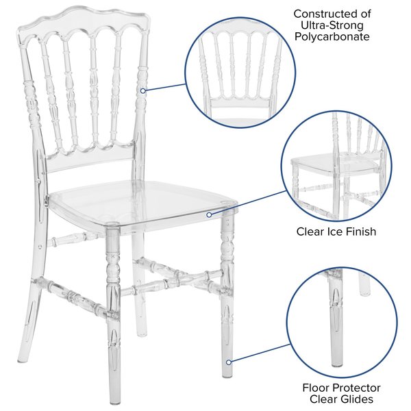 Stacking Chair, Crystal Ice, Napoleon