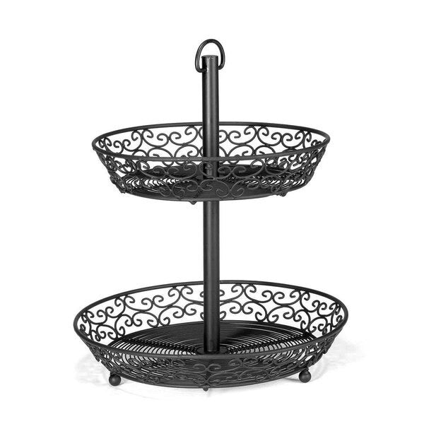 Meditrnen 2-Tiered Basket, Blk, 12.25