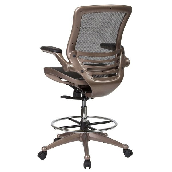 Mesh Drafting Chair, Padded Flip-up