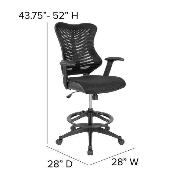 Drafting Chair, Mesh, Black