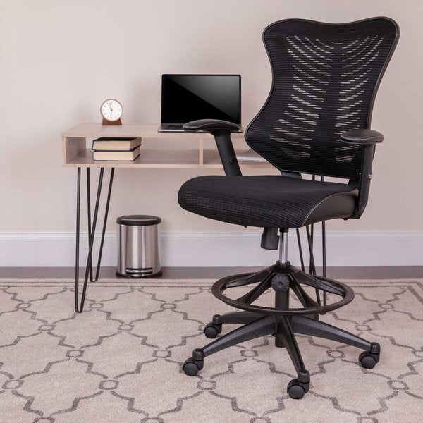 Drafting Chair, Mesh, Black