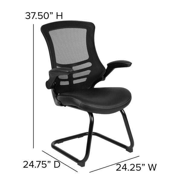 Black Mesh/Leather Side Chair