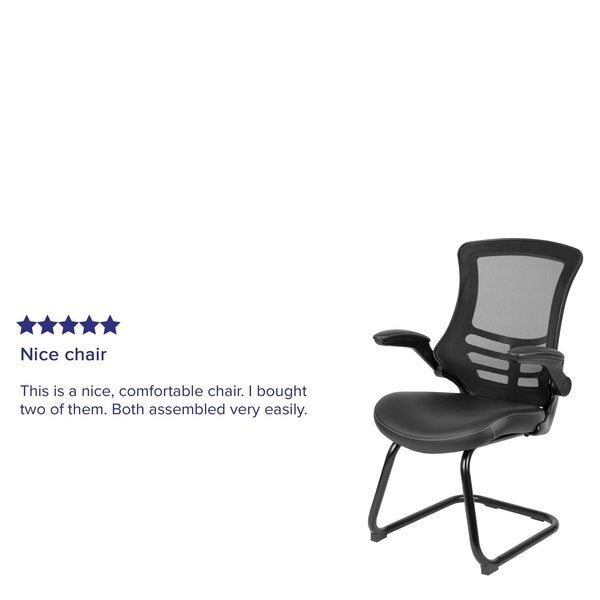 Black Mesh/Leather Side Chair