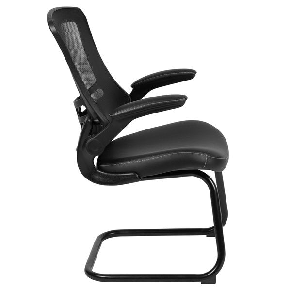 Black Mesh/Leather Side Chair