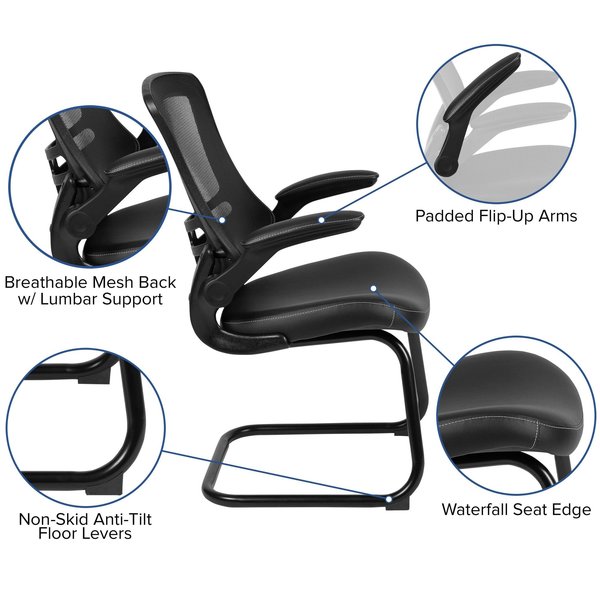 Black Mesh/Leather Side Chair