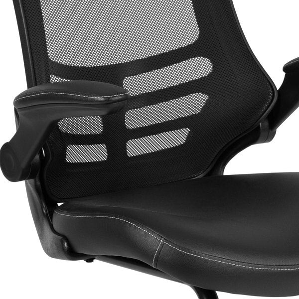 Black Mesh/Leather Side Chair