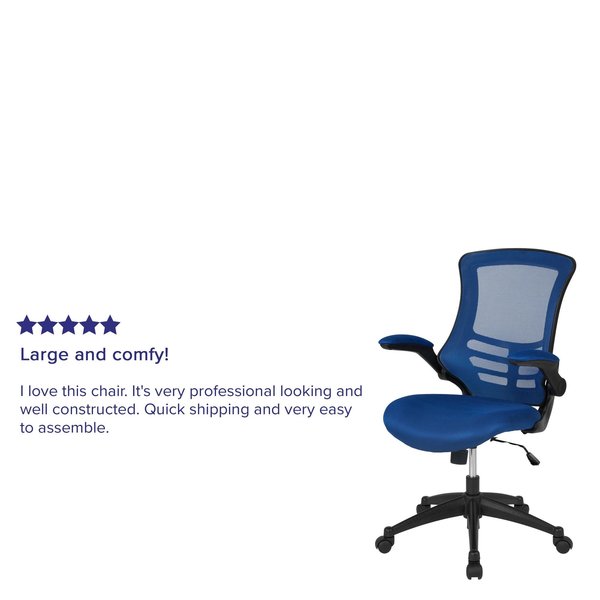 Desk Chair, Foam, Mesh, Metal, Plastic, Plywood, Blue Mesh