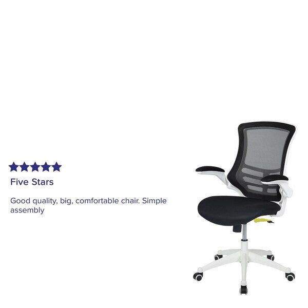 Desk Chair, Mesh, Black Mesh/White Frame