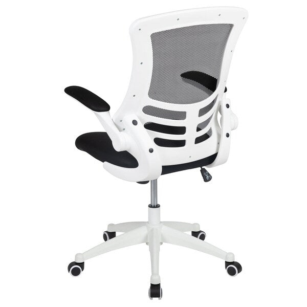 Desk Chair, Mesh, Black Mesh/White Frame