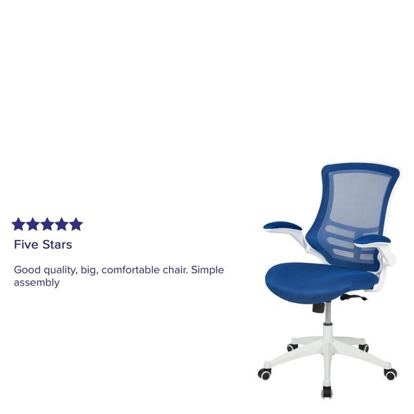 Desk Chair, Mesh, Blue Mesh/White Frame