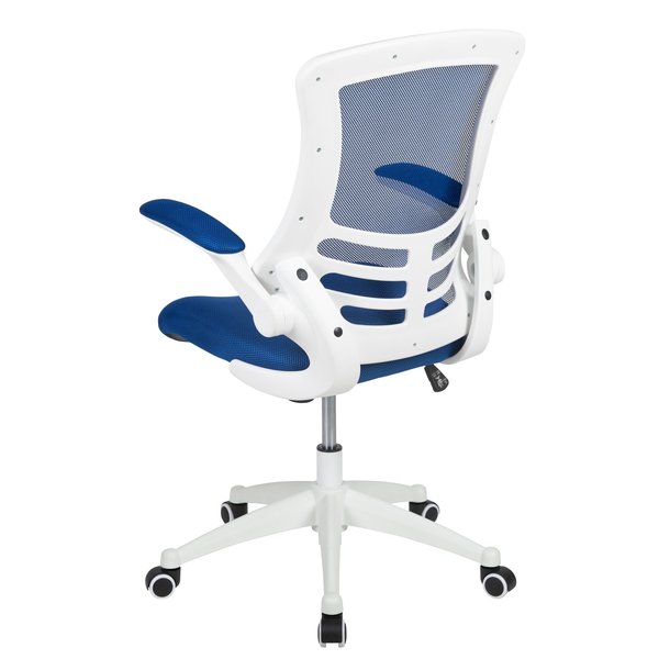 Desk Chair, Mesh, Blue Mesh/White Frame