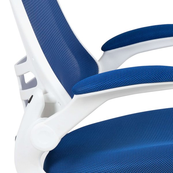 Desk Chair, Mesh, Blue Mesh/White Frame