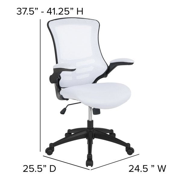 Desk Chair, Foam, Mesh, Metal, Plastic, Plywood, White Mesh