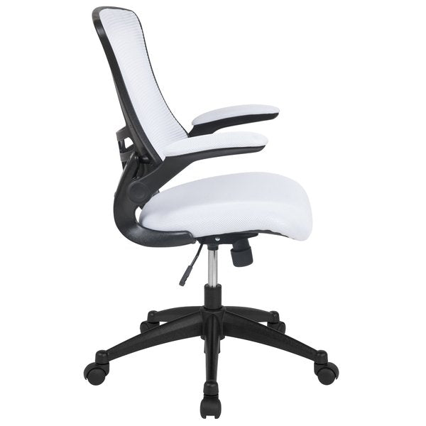 Desk Chair, Foam, Mesh, Metal, Plastic, Plywood, White Mesh