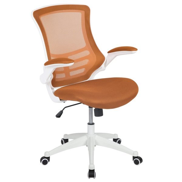 Desk Chair, Mesh, Tan Mesh/White Frame