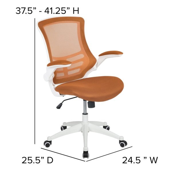 Desk Chair, Mesh, Tan Mesh/White Frame