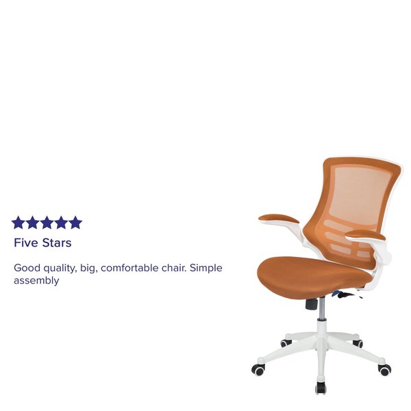 Desk Chair, Mesh, Tan Mesh/White Frame
