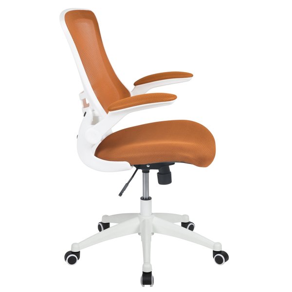 Desk Chair, Mesh, Tan Mesh/White Frame