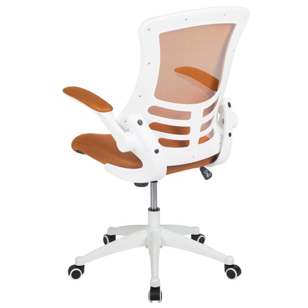 Desk Chair, Mesh, Tan Mesh/White Frame
